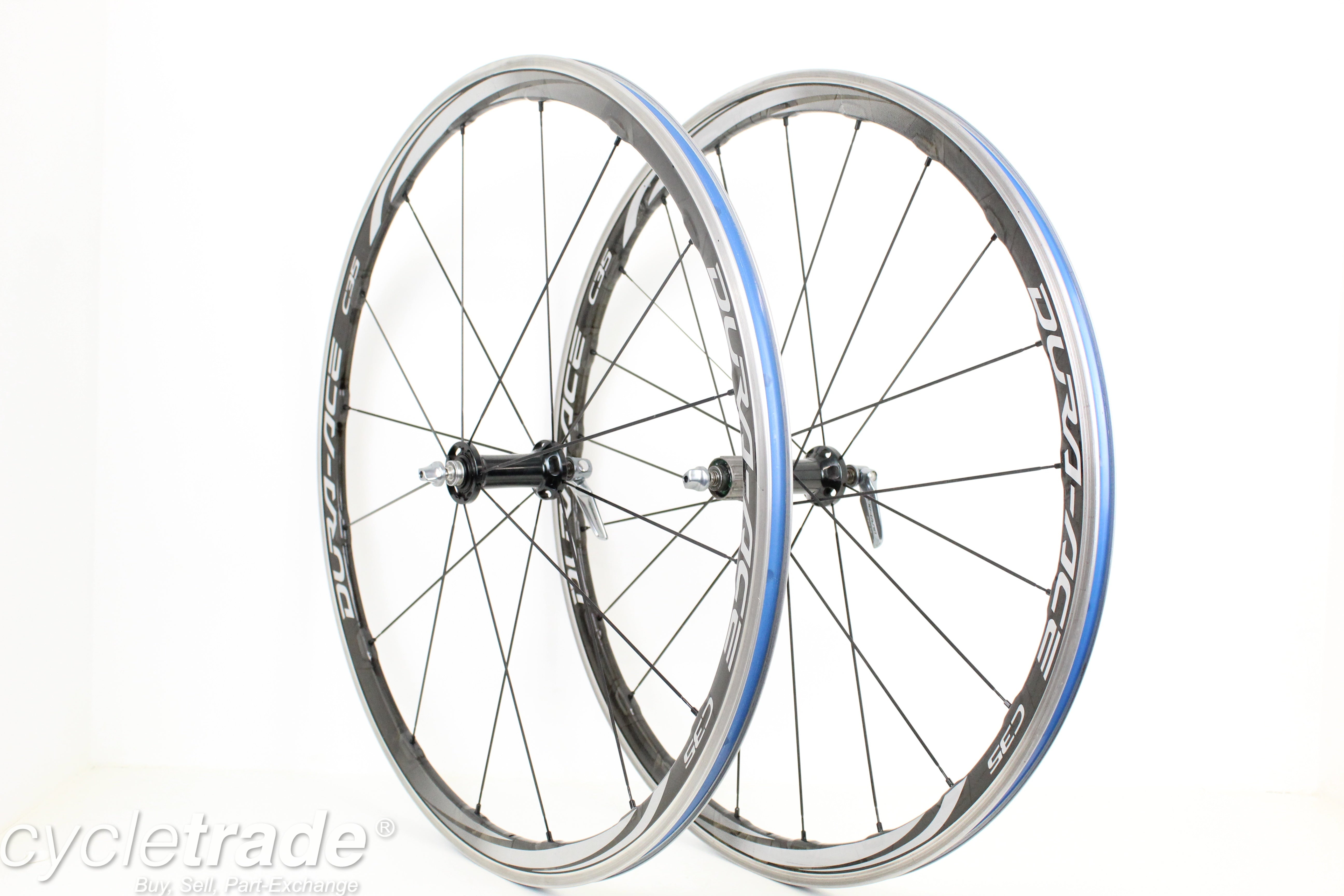 700c Carbon Wheelset- Shimano Dura Ace C35 WH-9000 11 Speed Rim Brake- Lightly Used