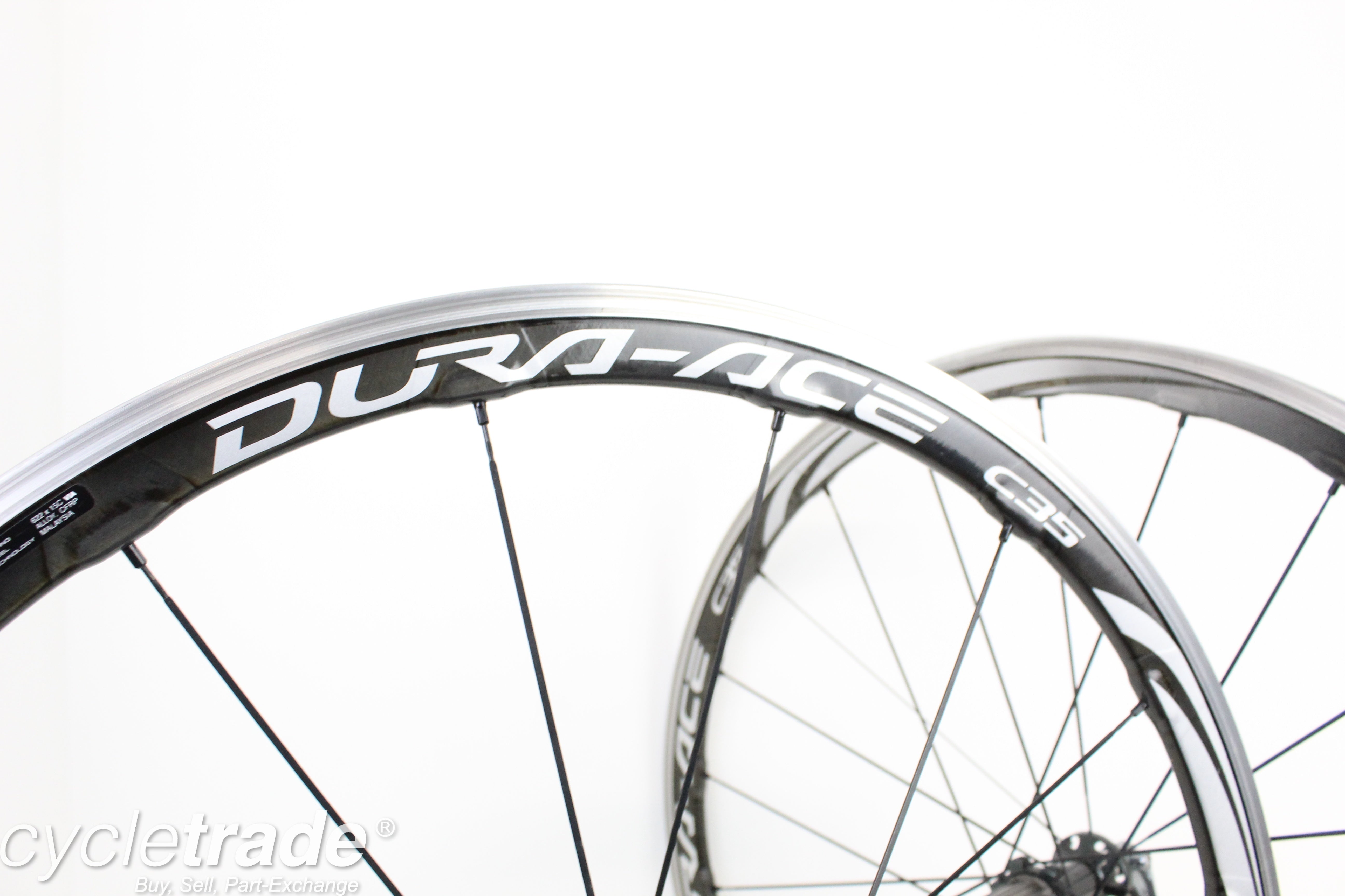 700c Carbon Wheelset- Shimano Dura Ace C35 WH-9000 11 Speed Rim Brake- Lightly Used