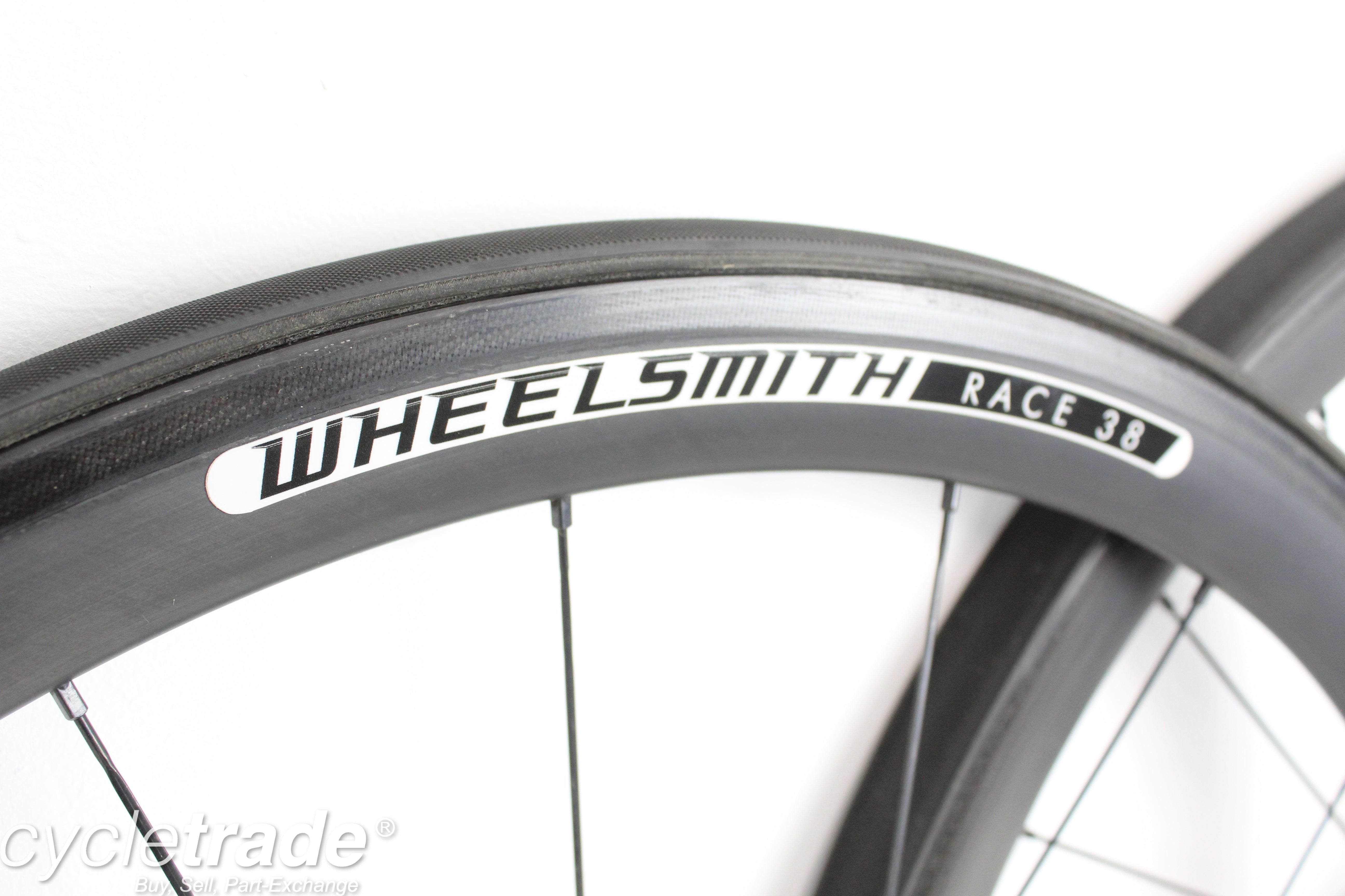 700c Tubular Carbon Wheelset- Wheelsmith Handbuilt Race 38 11 Speed QR - Lightly Used