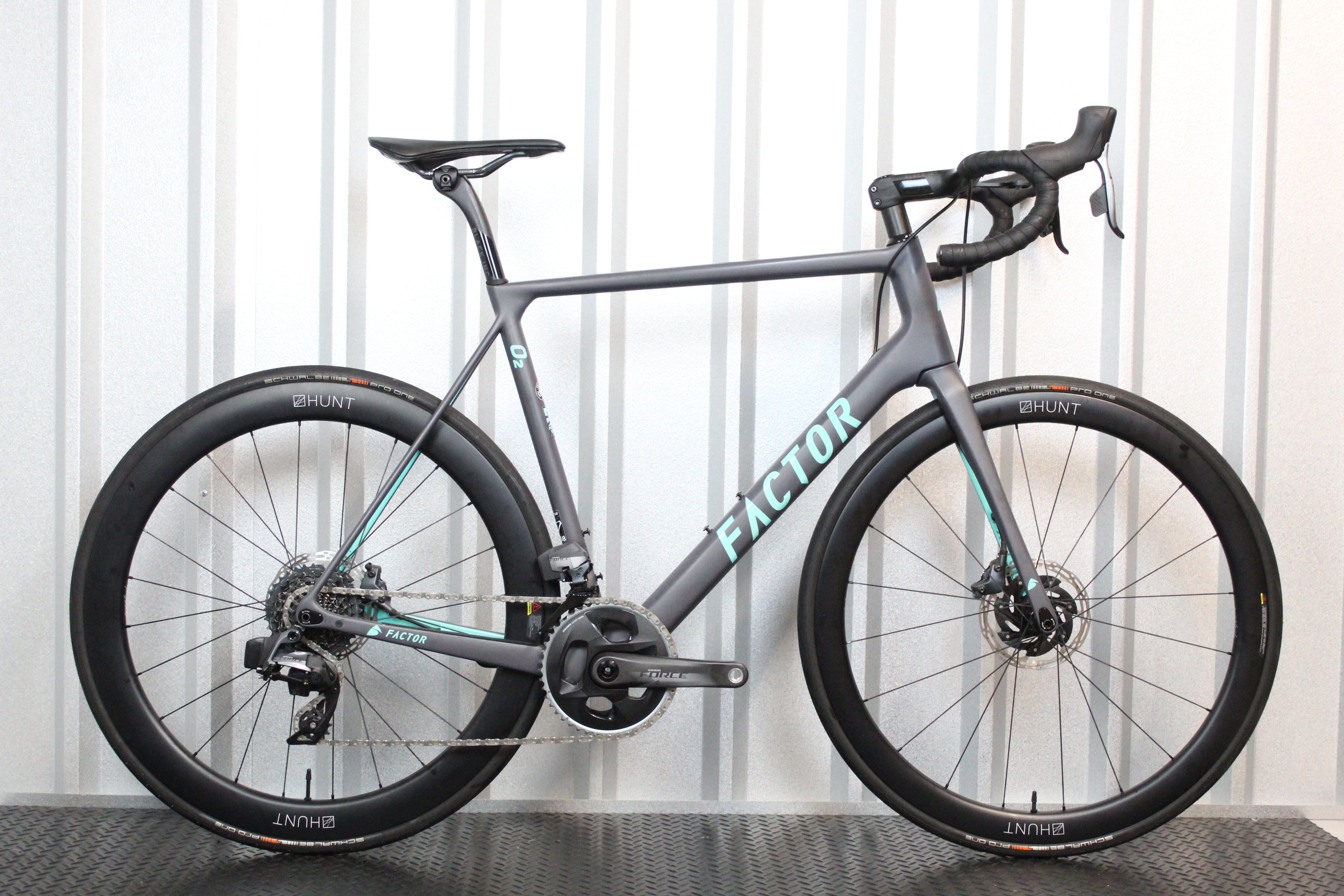 2023 Factor O2 SRAM Force AXS Road Bike Grey, Baby Blue, Size 58cm – Near Mint