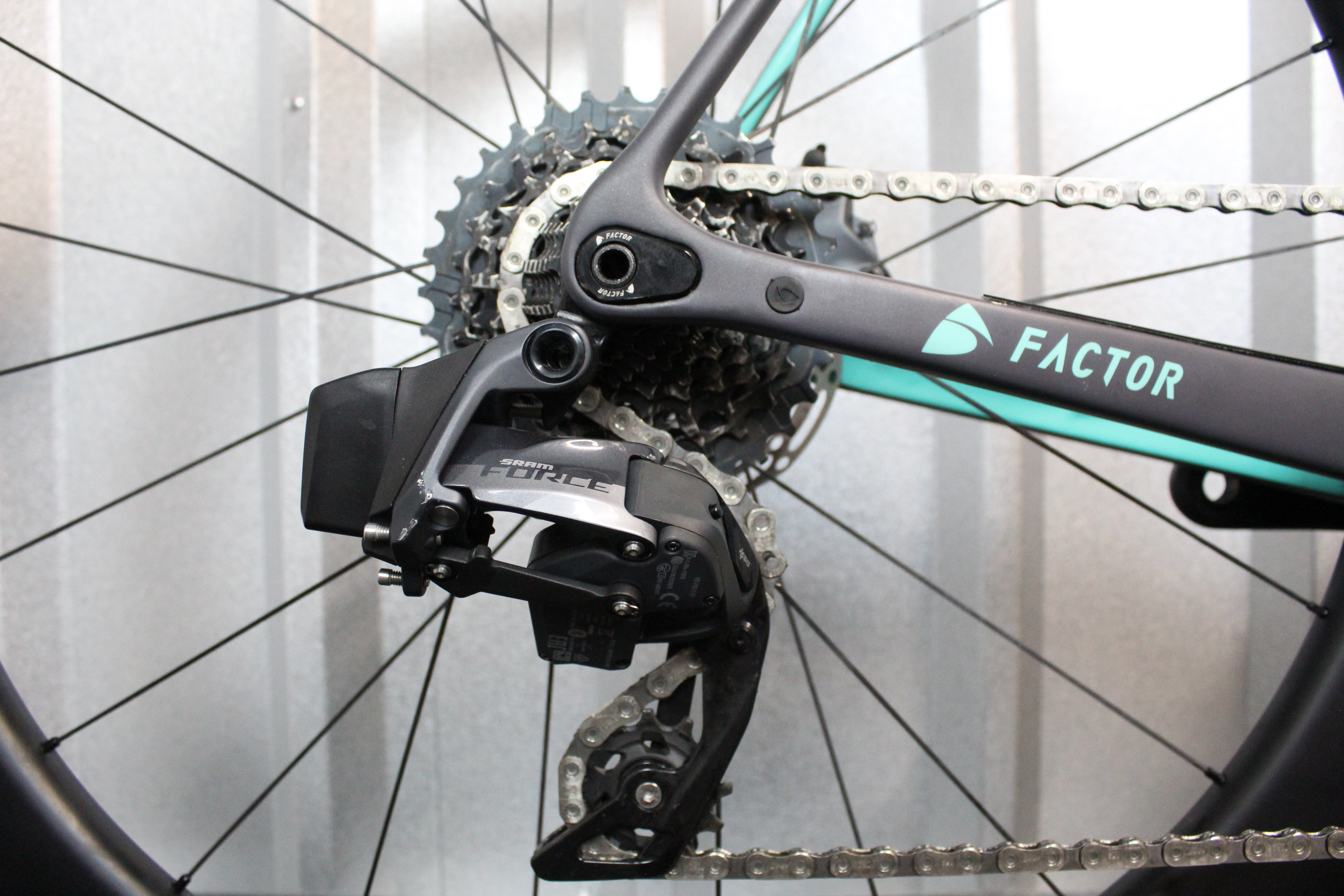 2023 Factor O2 SRAM Force AXS Road Bike Grey, Baby Blue, Size 58cm – Near Mint