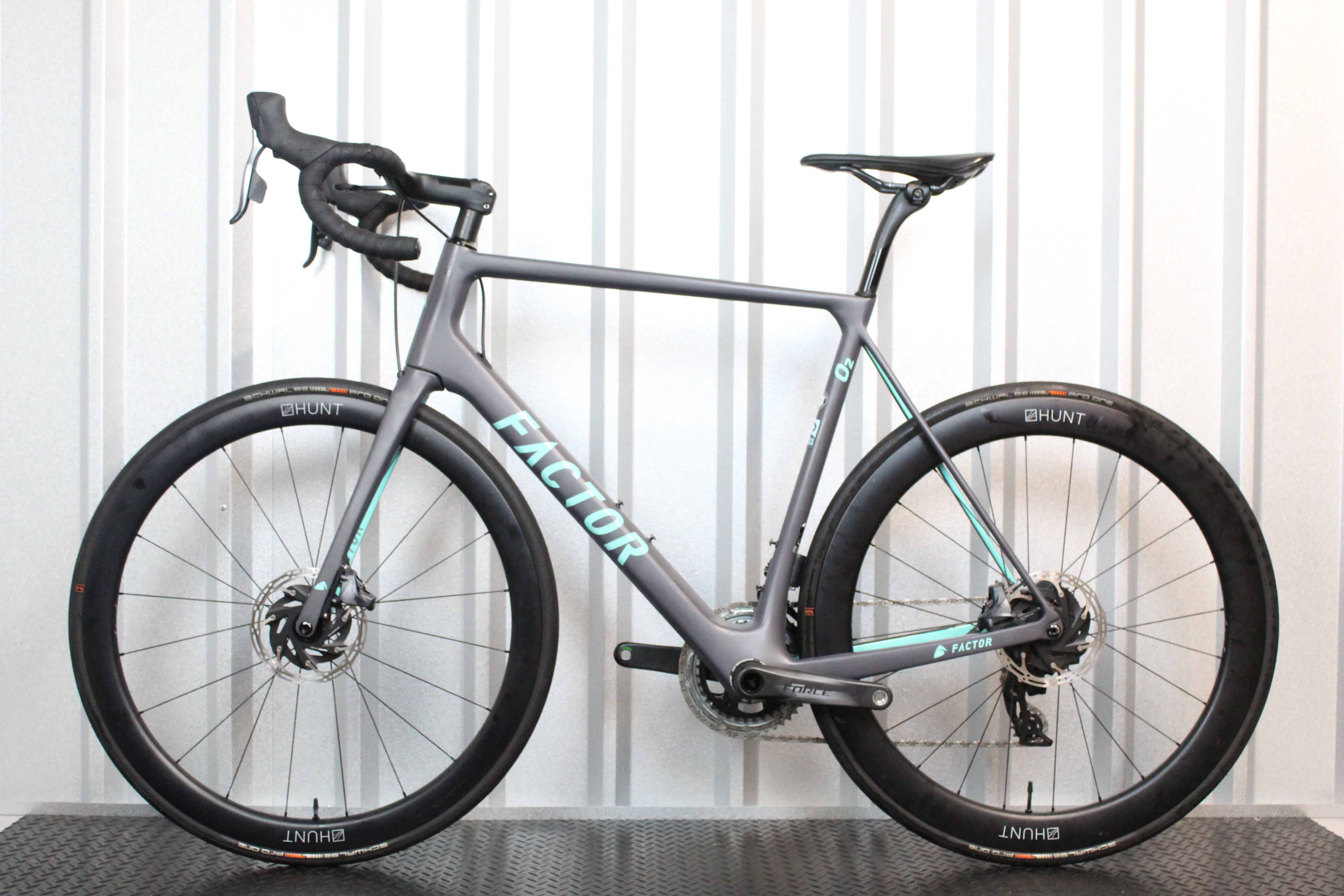 2023 Factor O2 SRAM Force AXS Road Bike Grey, Baby Blue, Size 58cm – Near Mint