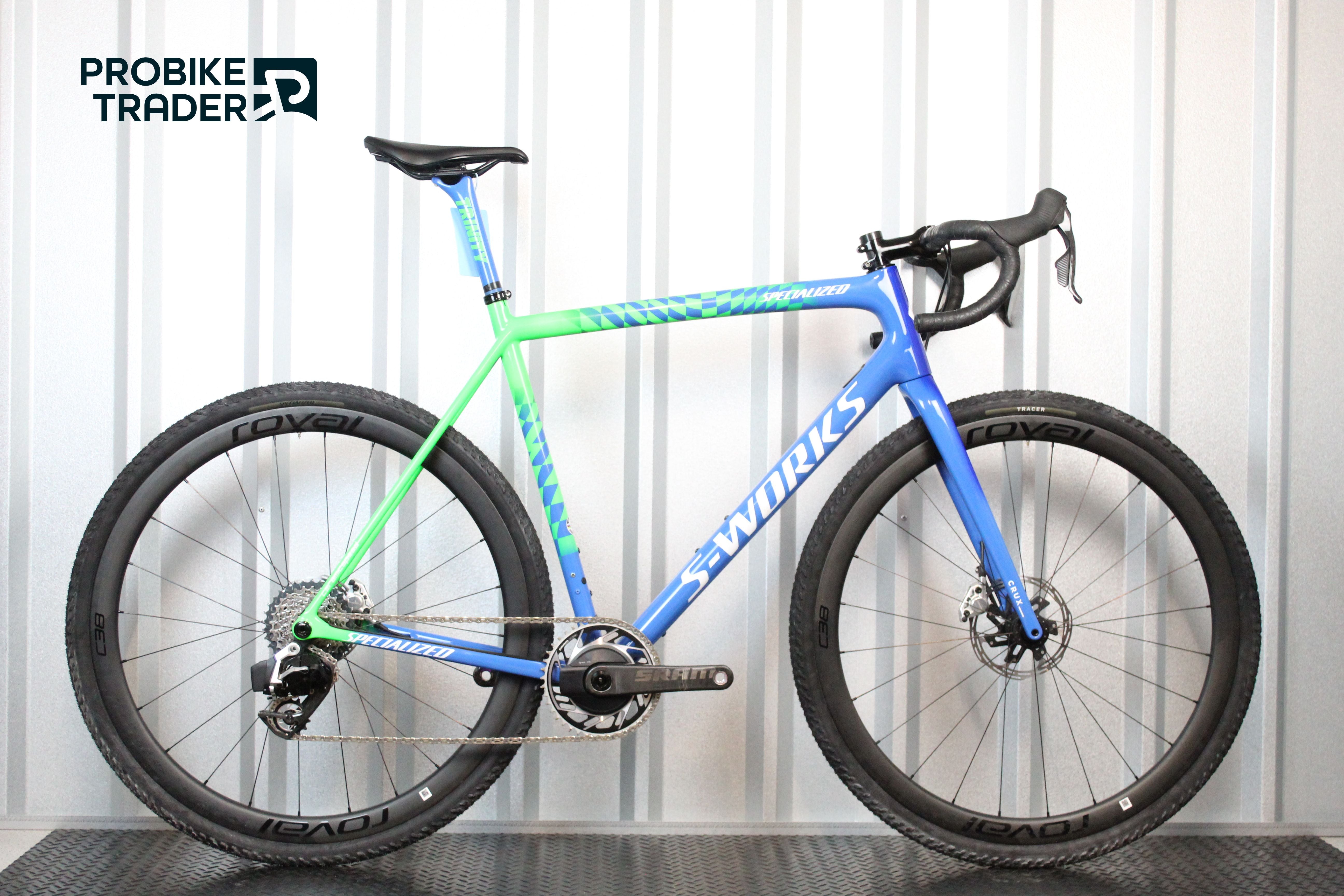 2025 S-Works Crux Team SRAM Red E1 Gravel Bike Blue/Green (Size 58cm) - Lightly Used