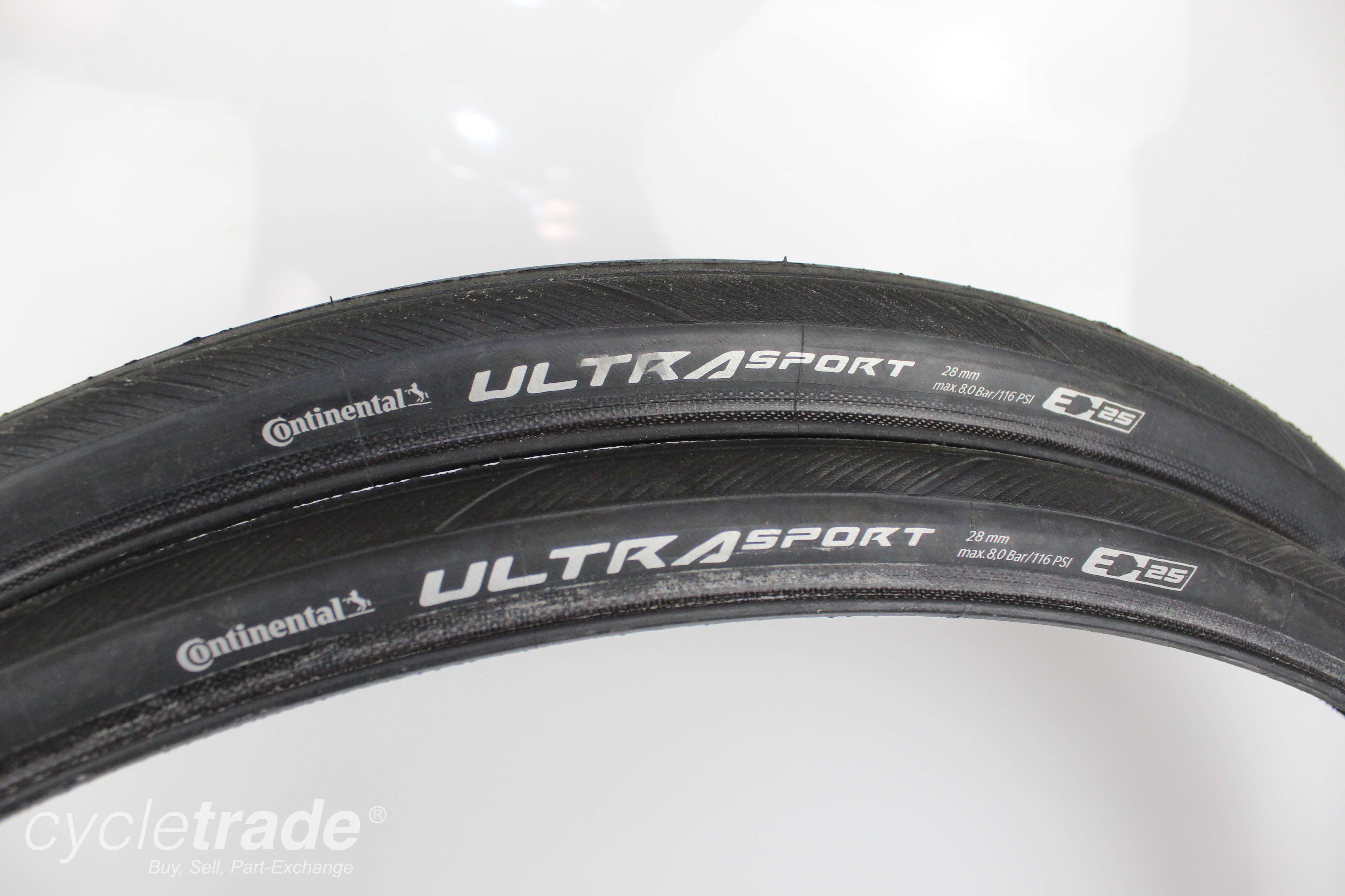 Road Tyres PAIR - Continental Ultra Sport 700c x 28mm Clincher - Grade A-