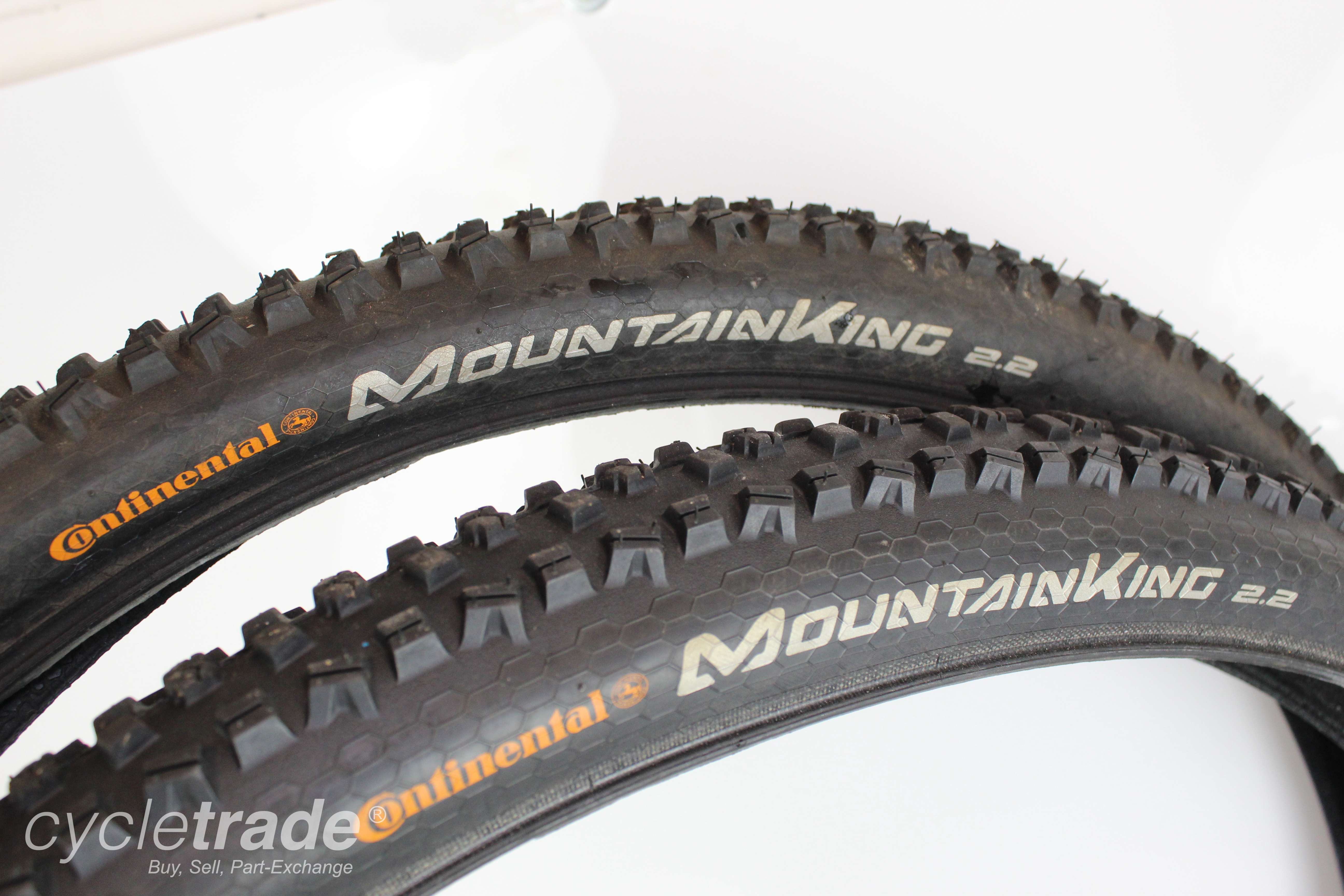 MTB Bike Tyres - 2 x Continental MountainKing 29 x 2.2 Black Clincher - Grade B+