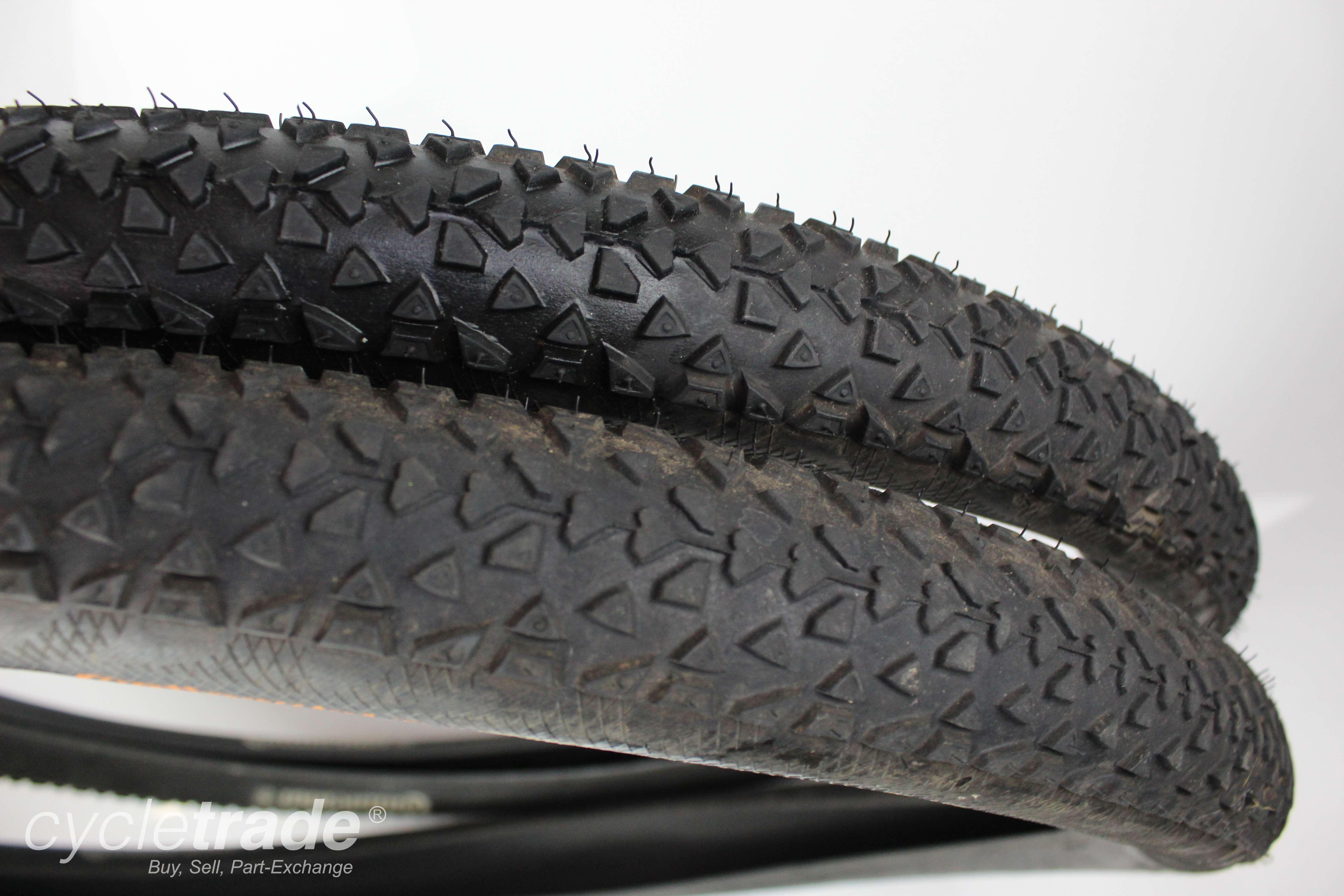 MTB Bike Tyres - 2 x Continental RaceKing 26 x 2.2 Black Clincher - Grade B