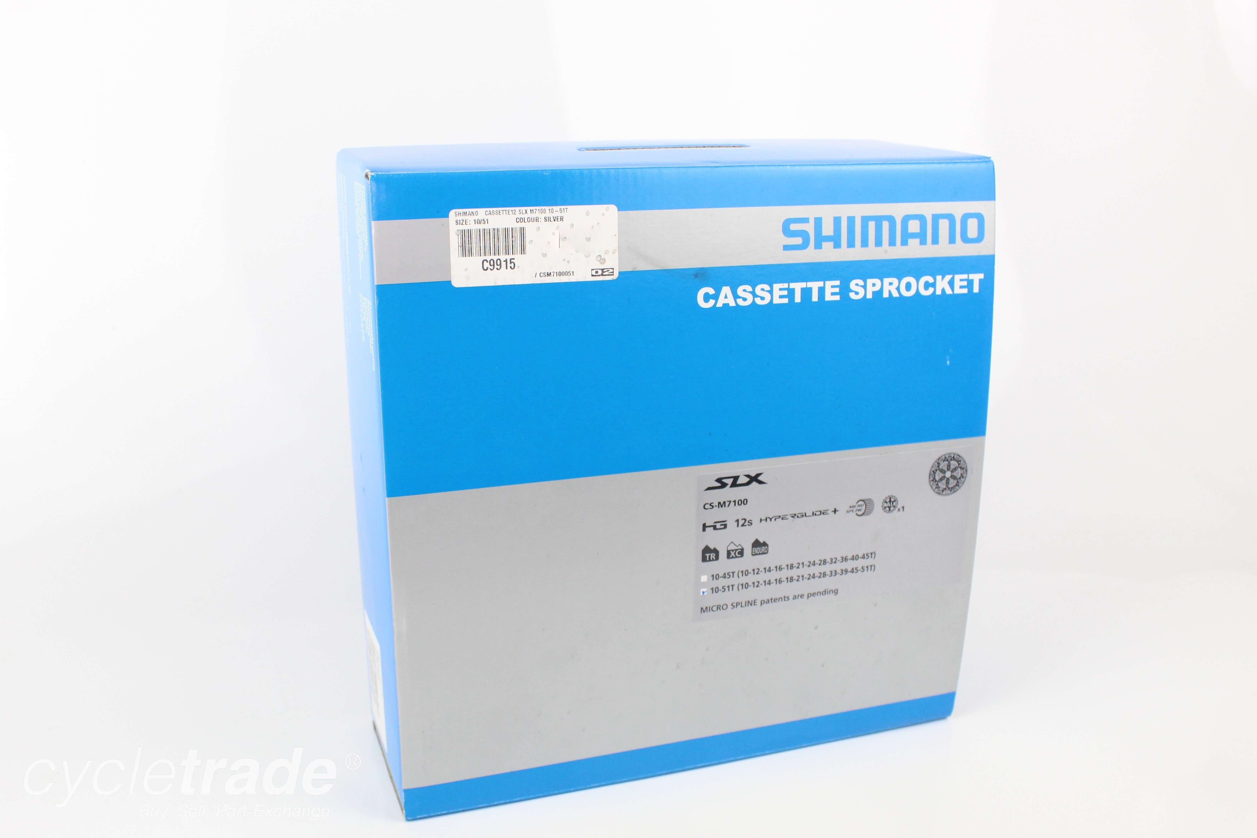 Cassette- Shimano SLX CS-M7100 12s 10-51T - Grade A+ NEW