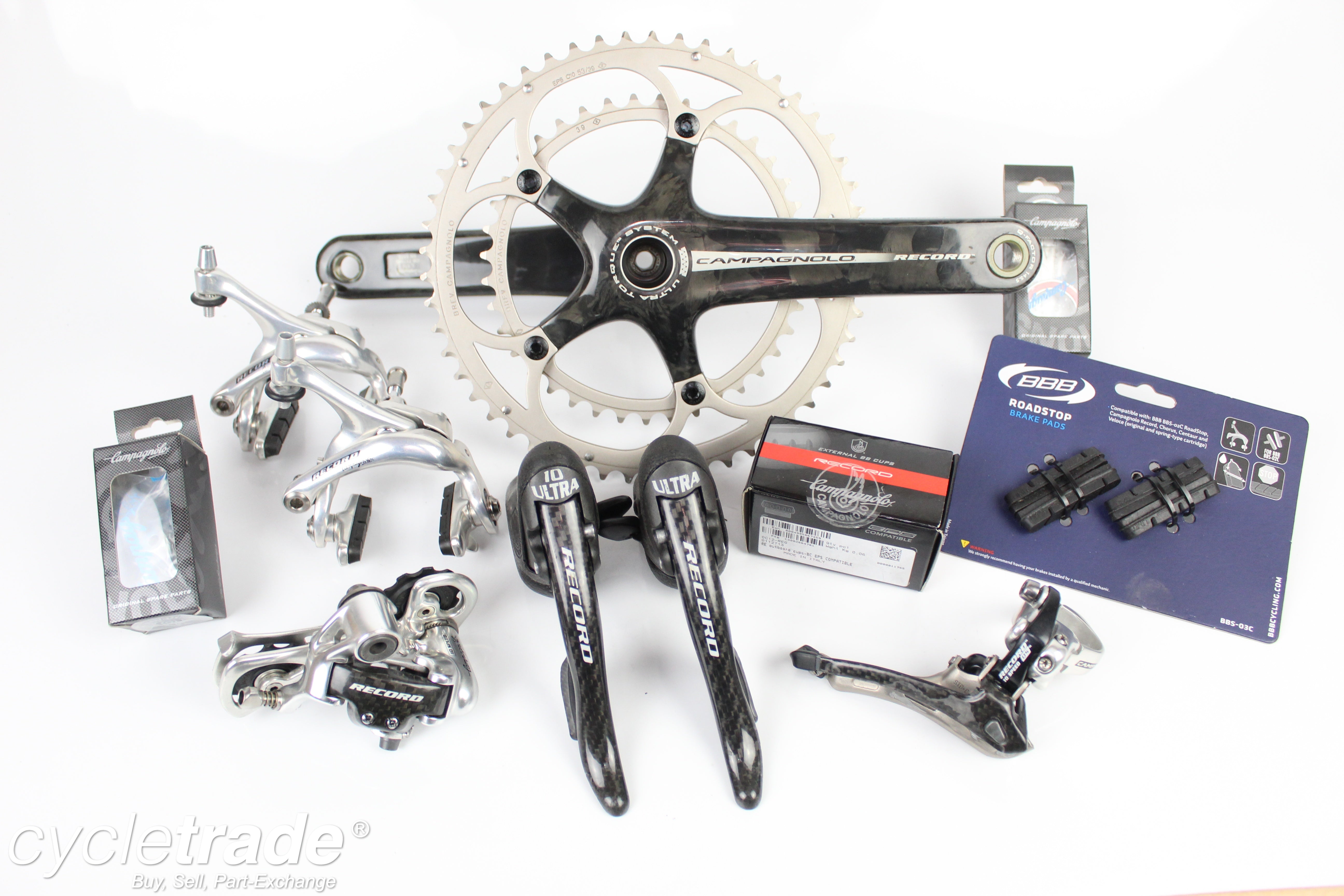 Groupe Campagnolo Record 10 Vitesses Carbone - Occasion Bon état