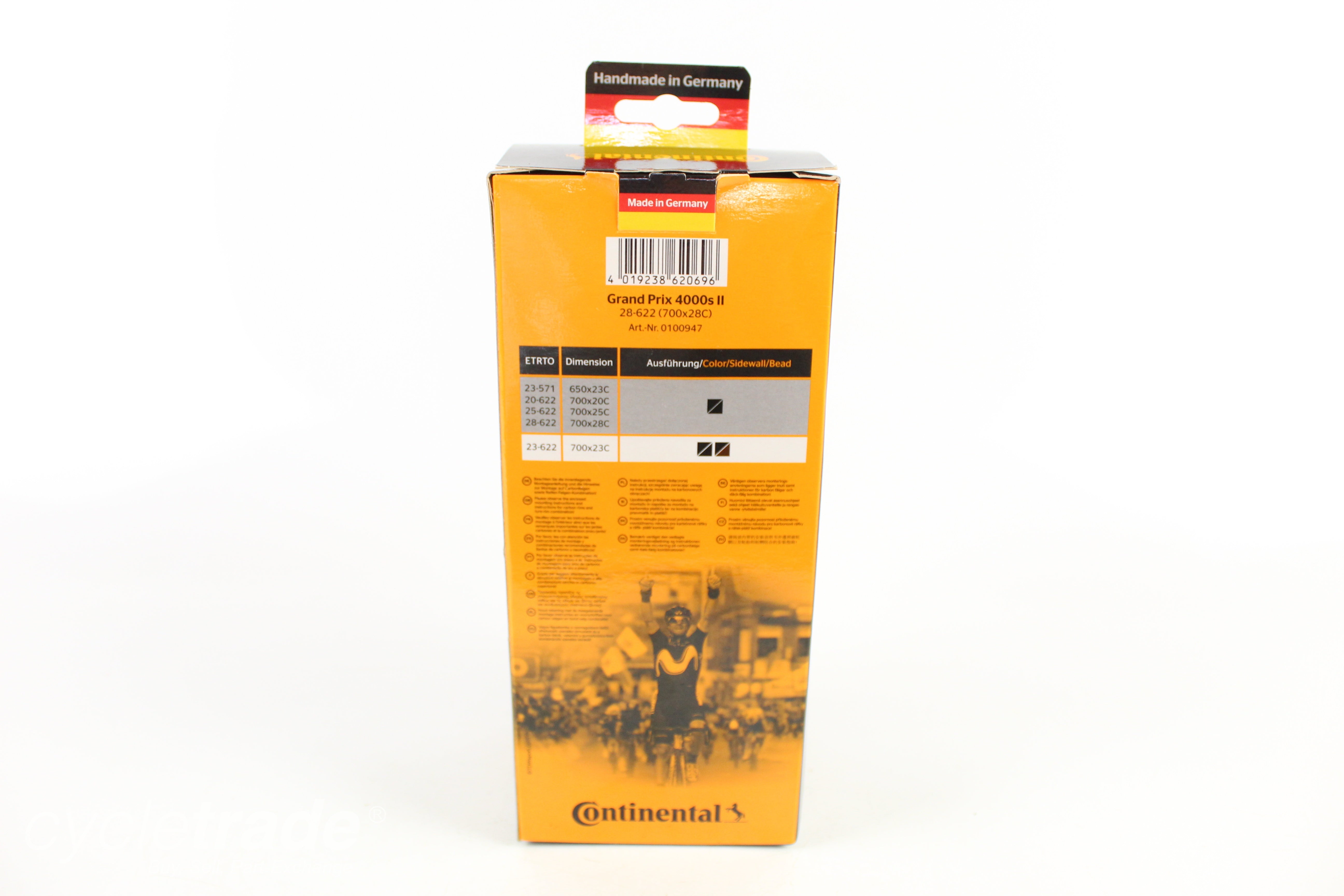 Road Clincher Tyre - Continental Grand Prix 4000s II Folding 700x28c- Grade A+