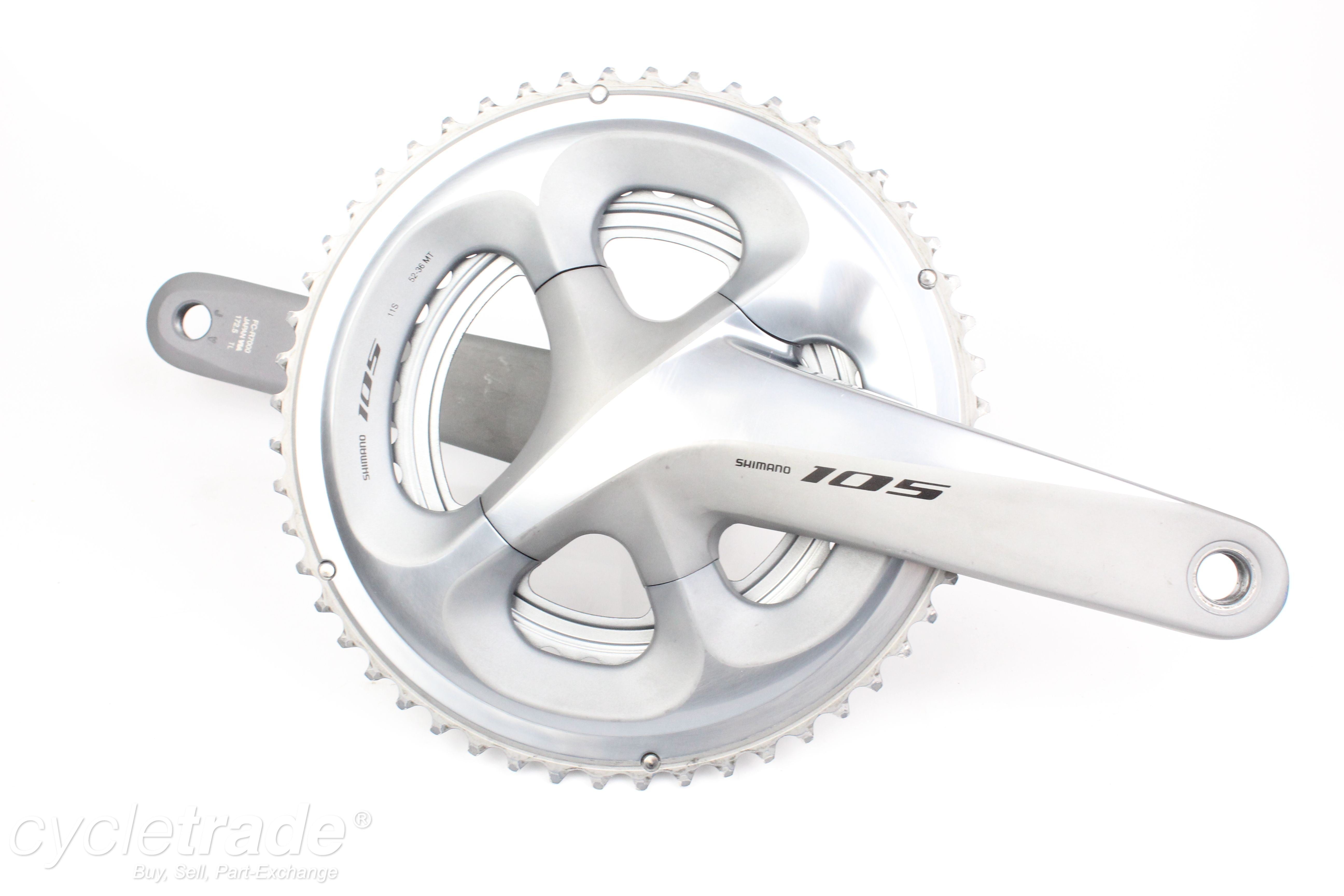 Crankset- Shimano 105 FC-R7000 52-36T 11 Speed 172.5mm Silver - Lightly Used