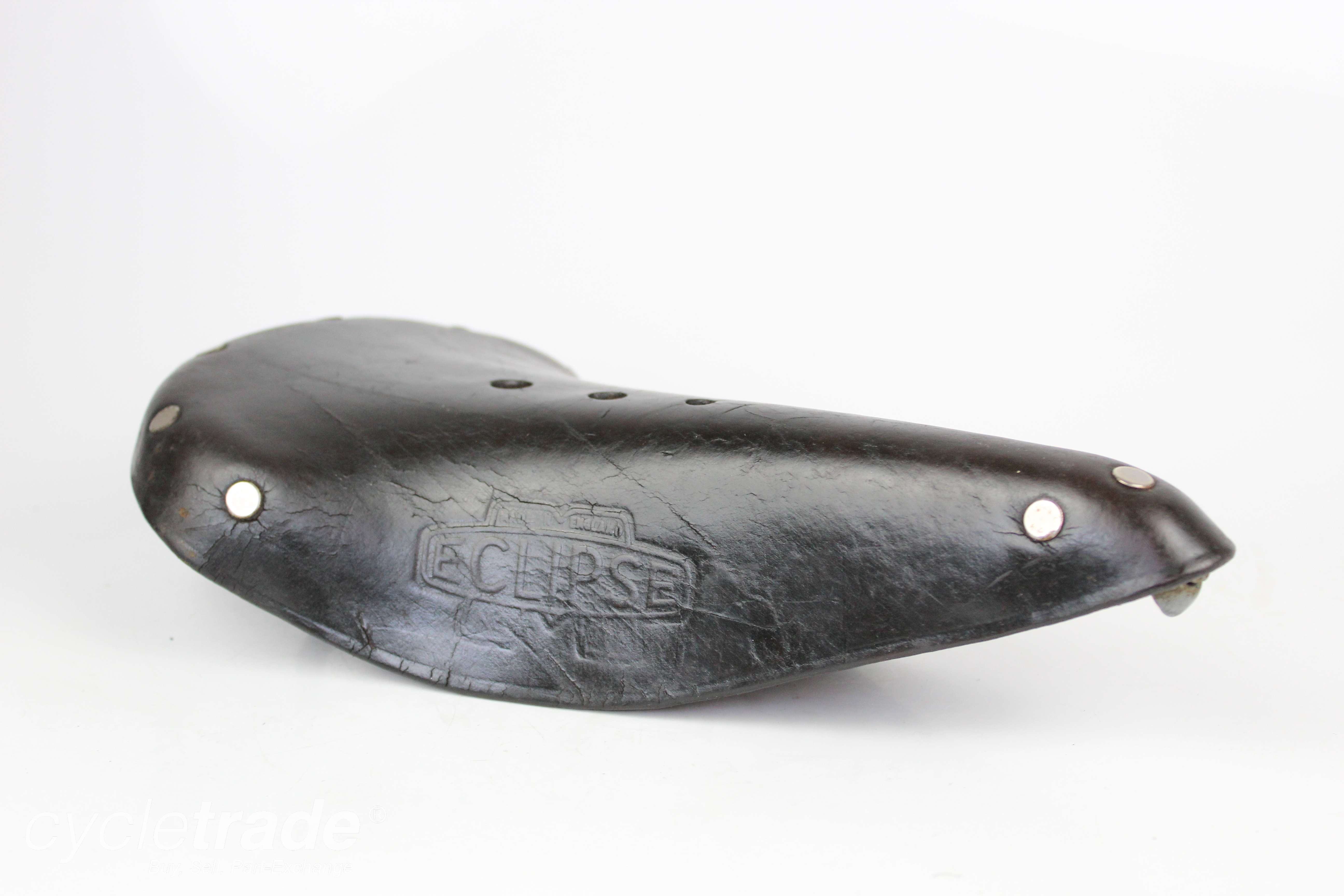 Vintage Leather Saddle - Circa 1940-1960 Mansfield Eclipse no. 30N 155x282mm Black - Grade B