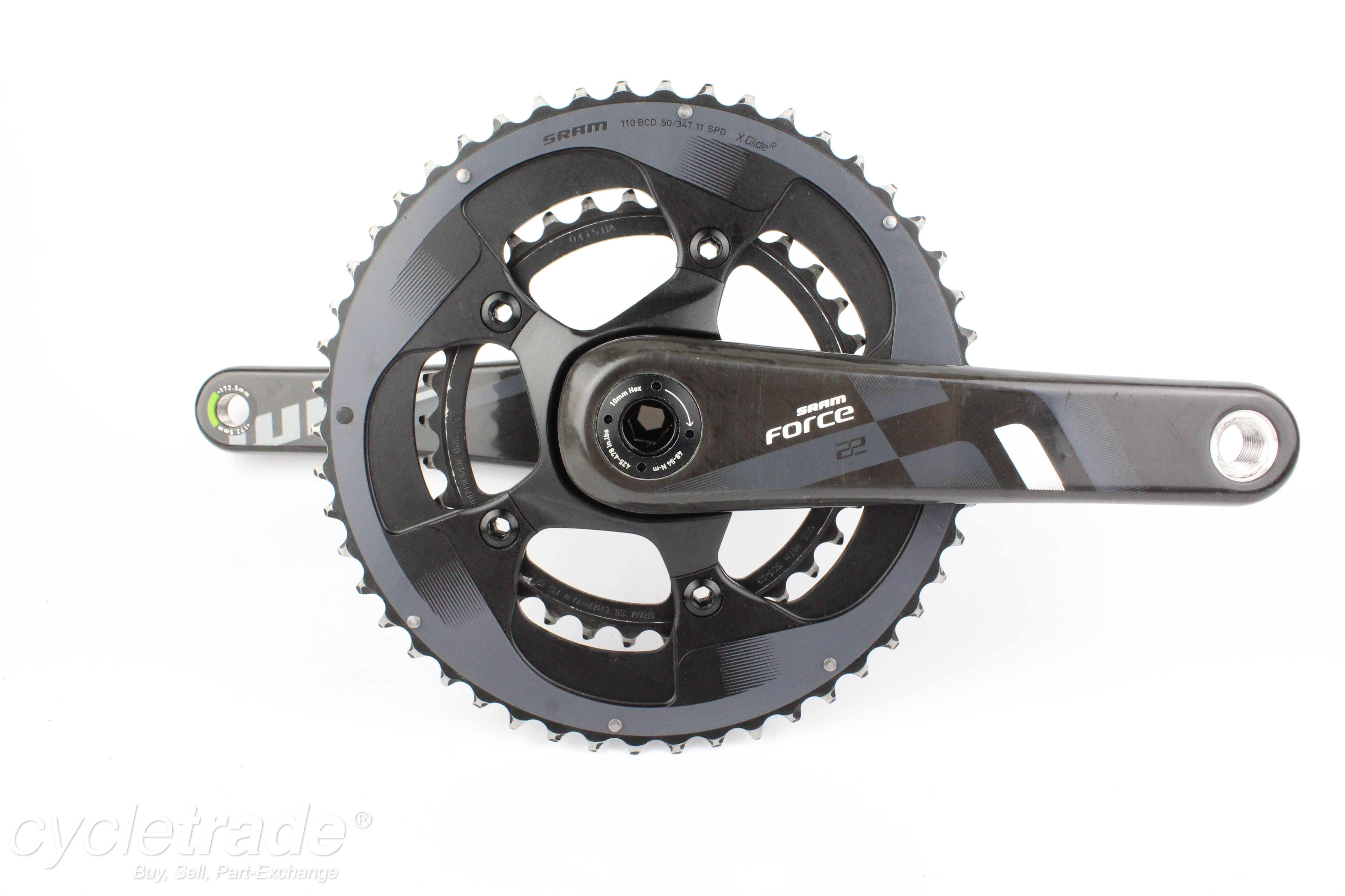 Carbon Crankset SRAM Force 22 11 Speed 50 34T BB30 172.5 Used Probiketrader