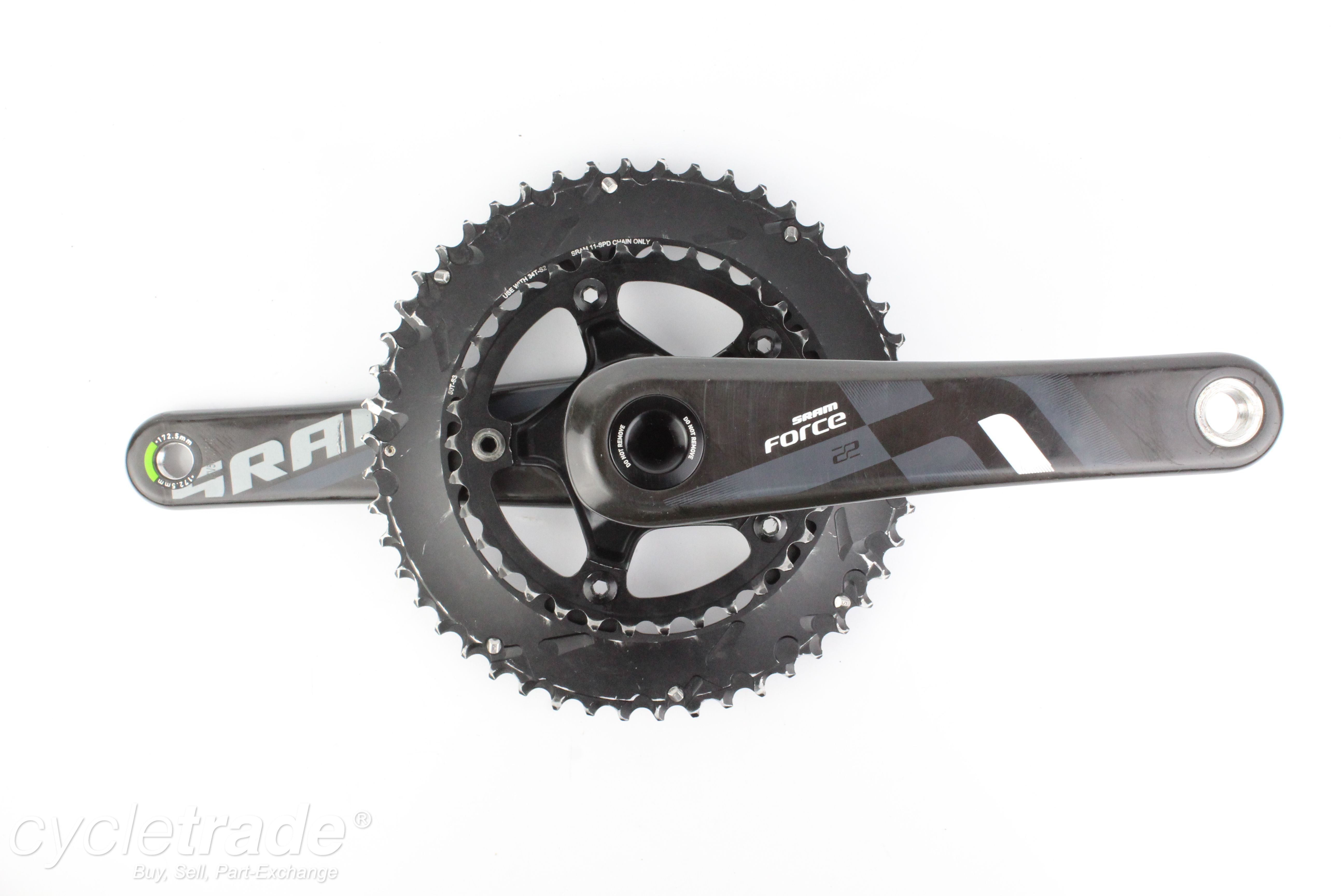 Carbon Crankset- SRAM Force 22 11 Speed 50/34T BB30 172.5- Used