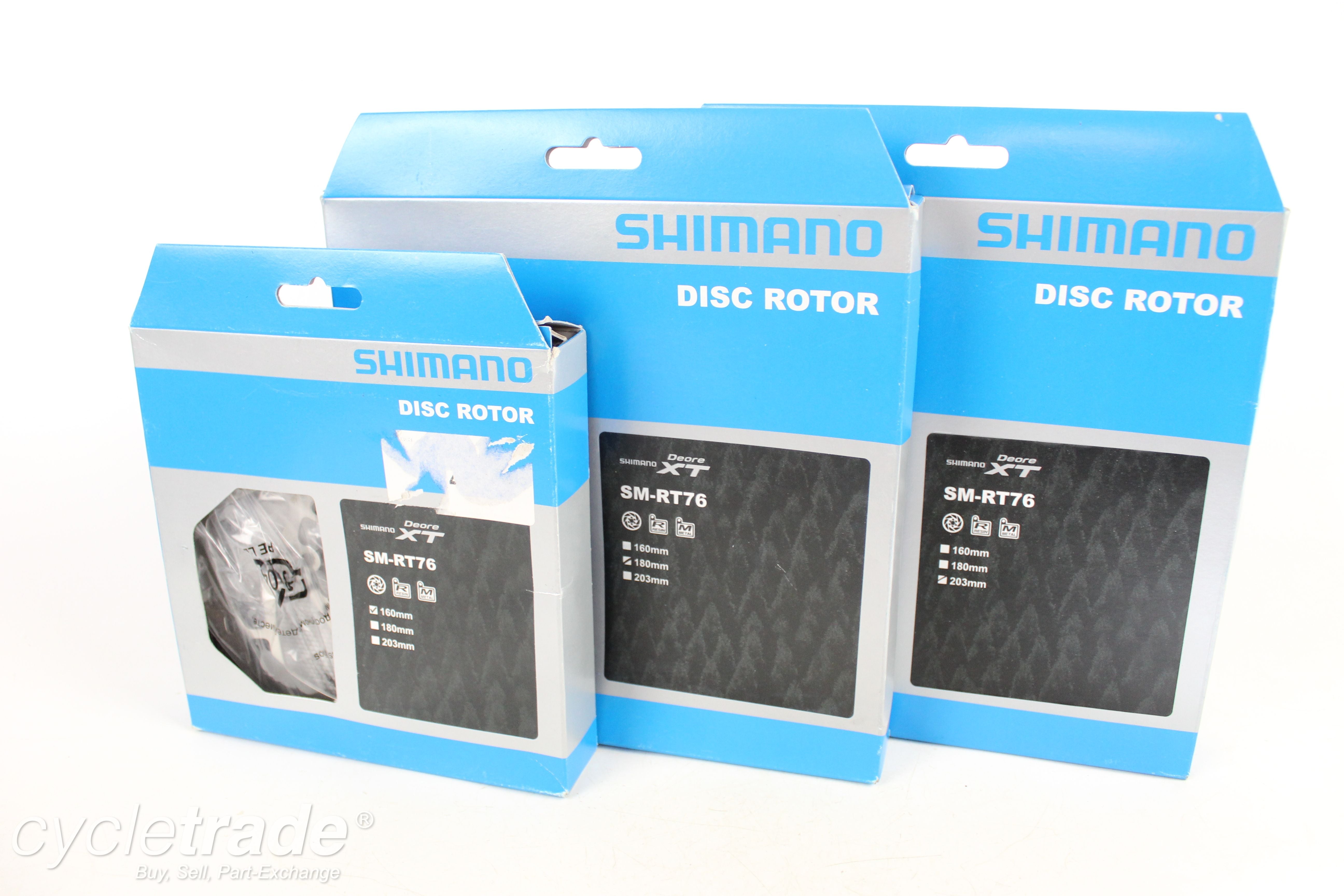 Disc Rotor - Shimano Deore XT, SM-RT76, (203)/(180)/(160mm) - Grade A+ (New)