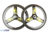 Rare Mavic 3G TT Tri Spoke Tubular Wheelset Shimano 700c